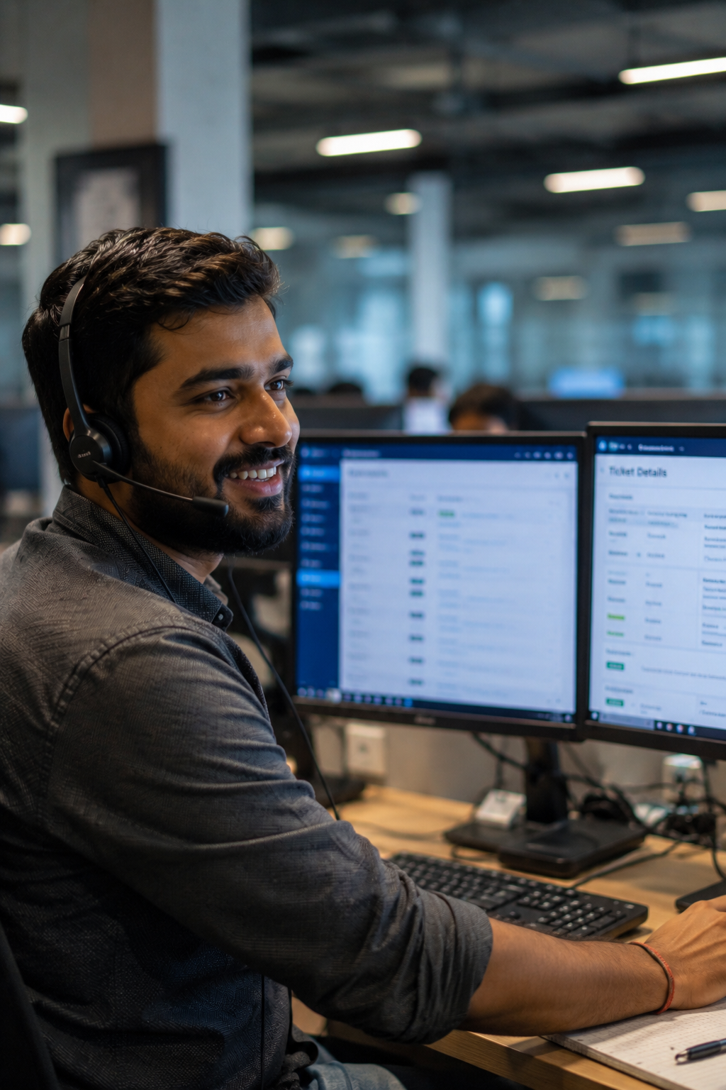 Technical support specialist assisting a customer